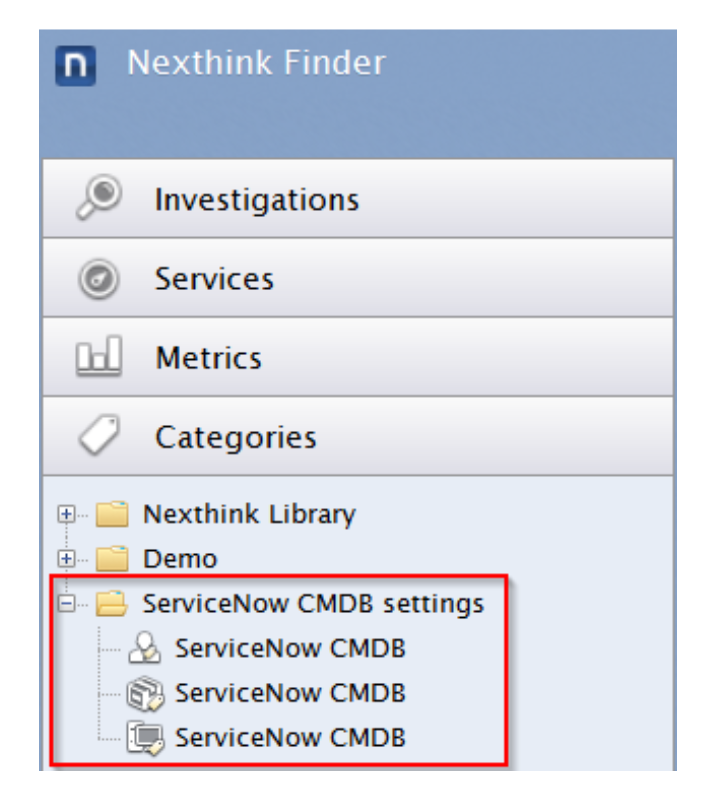 ServiceNow CMDB categories